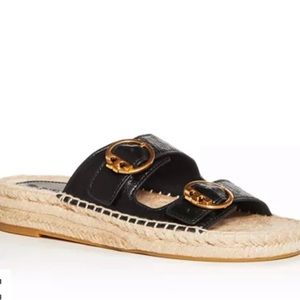 Tory Burch Shelby Two Band Espadrille Slide 7.5